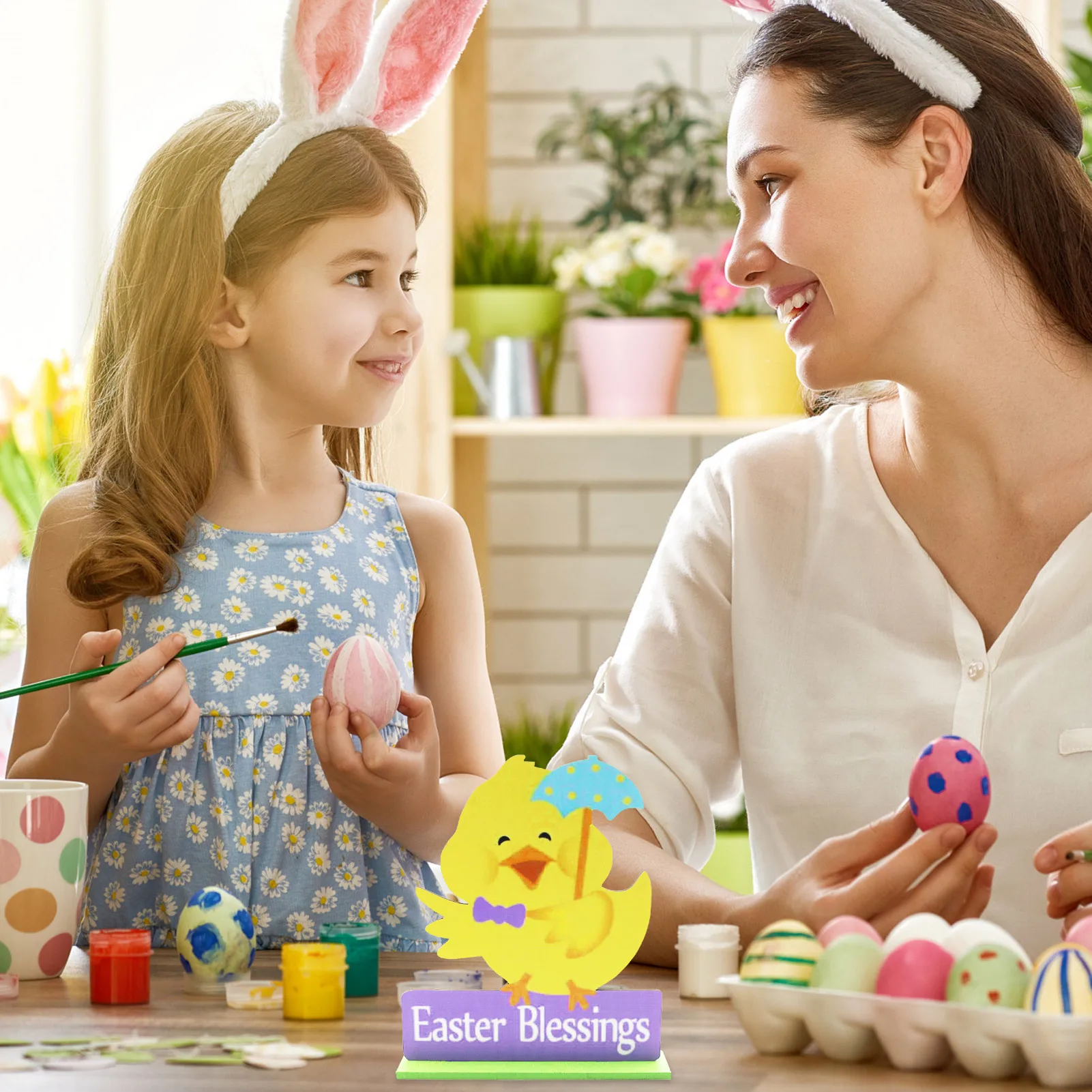 

Деревянный пасхальный декор для стола, декоративный Настольный кролик, деревянные весенние яйца, тюльпан, курица вечерние вечеринка, центр...