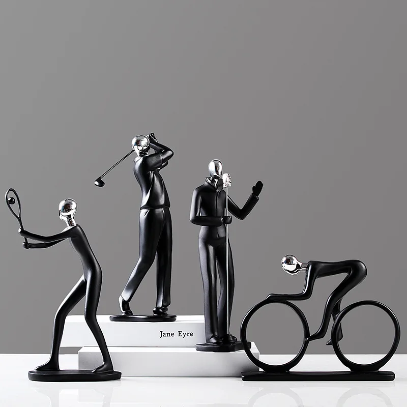 

Bicycle Statue Champion Cyclist Sculpture Figurine Resin Modern Abstract Art Athlete Bicycler Home Decor Sports competition