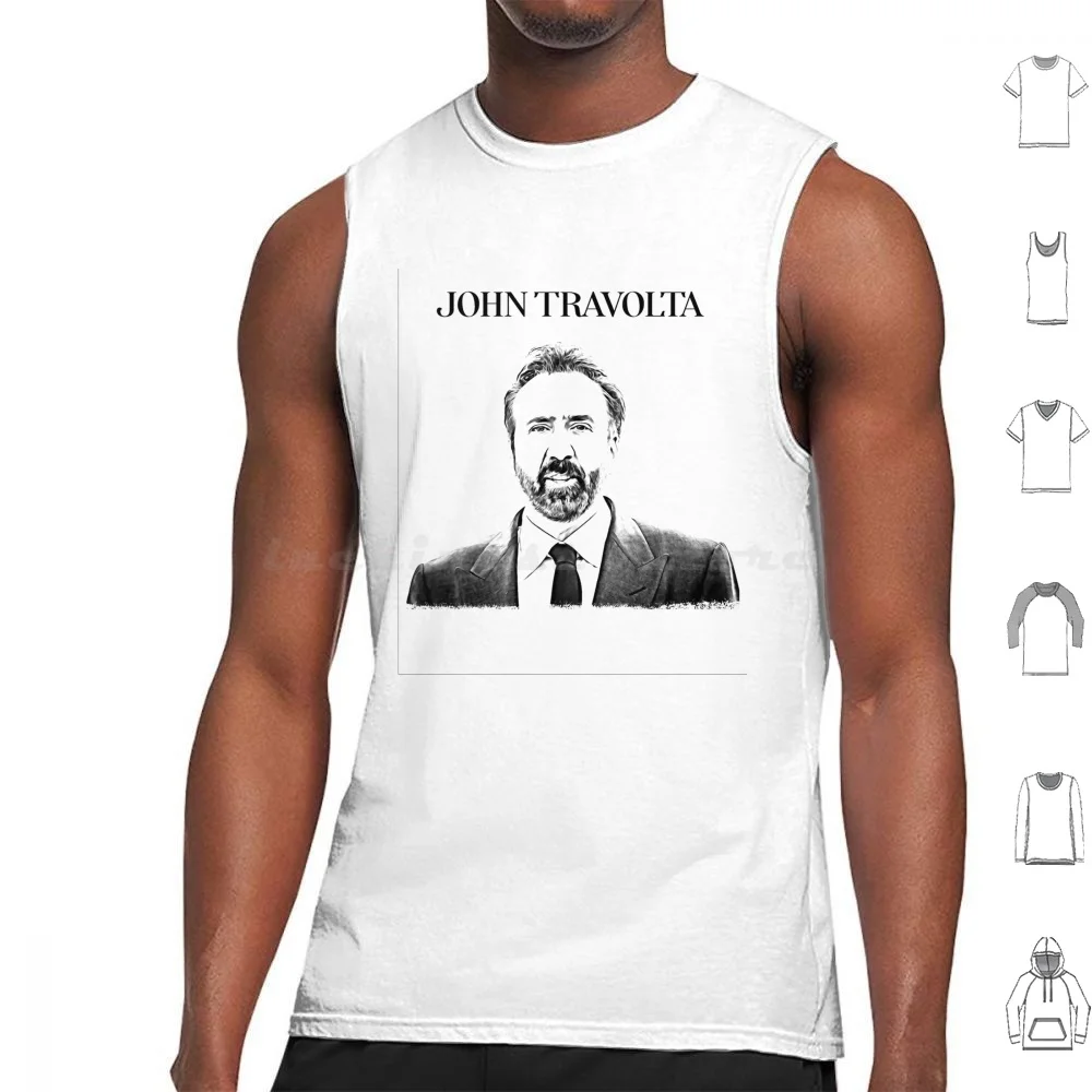 

John Travolta Nicolas Cage Tank Tops Print Cotton Nicolas Cage Cage Face Off John Travolta Travolta John Funny Face Nic