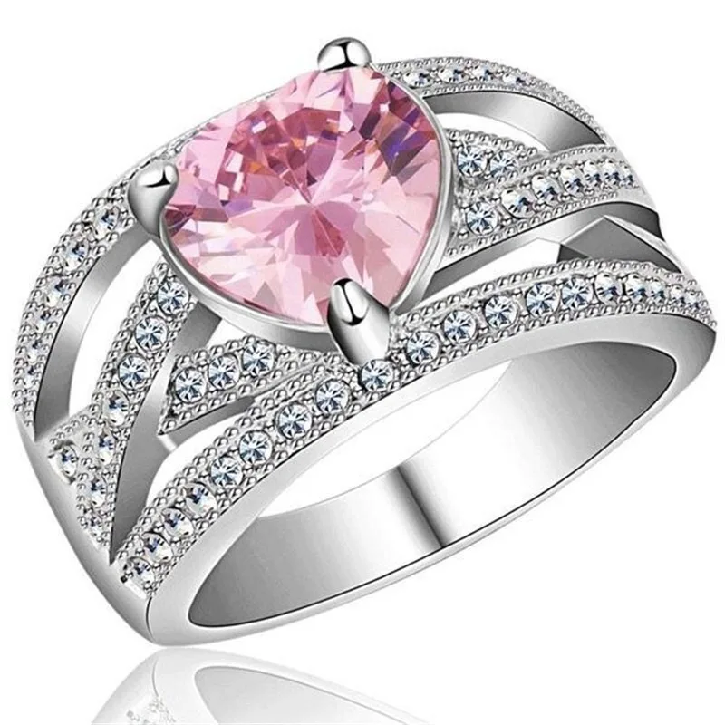 

Женское кольцо из серебра 925 пробы с инкрустированным сердцем из циркония, кольцо с полным бриллиантом, Многоцветный выбор, свадебное обручальное кольцо, подарок, ювелирные изделия