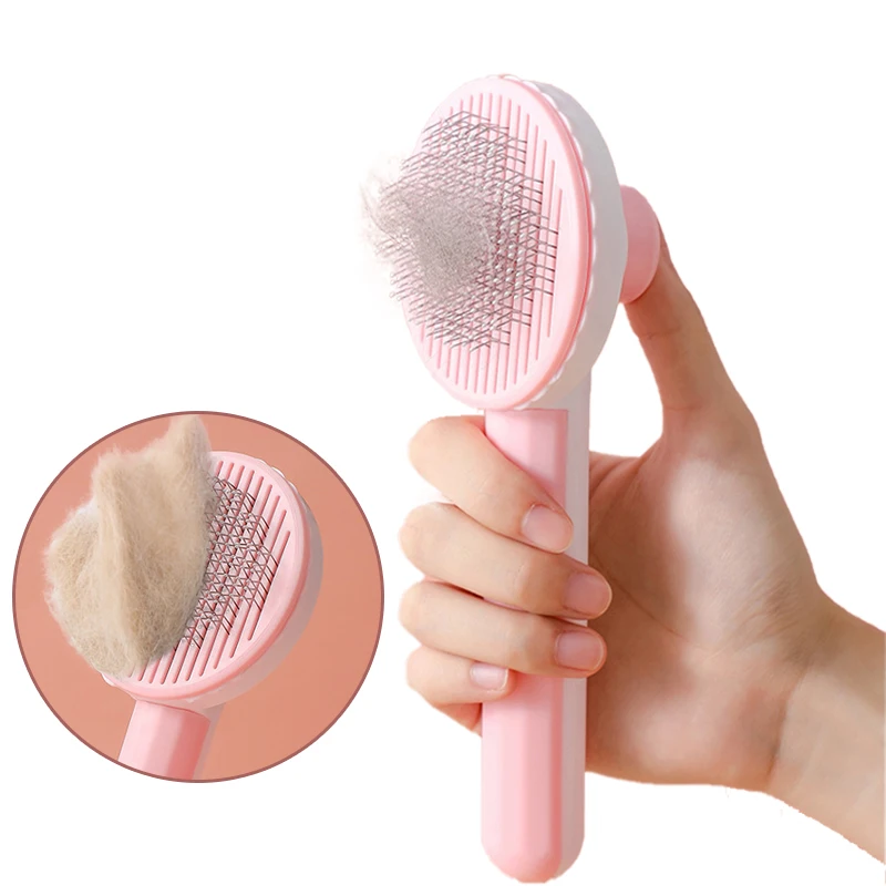 

Pet Hair Removal Comb Cat Brush Self Cleaning Slicker Brush for Cats Dogs Hair Remover Scraper Pet Grooming Tool Cat Accessories