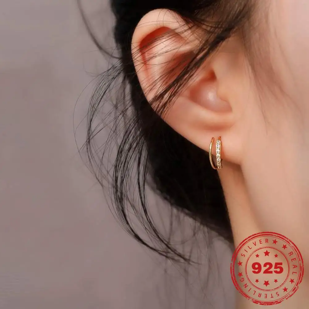 HOYON Korean Style Design Earrings Spring Earrings S925 Sterling Silver Plated Personality Cold Style Earrings
