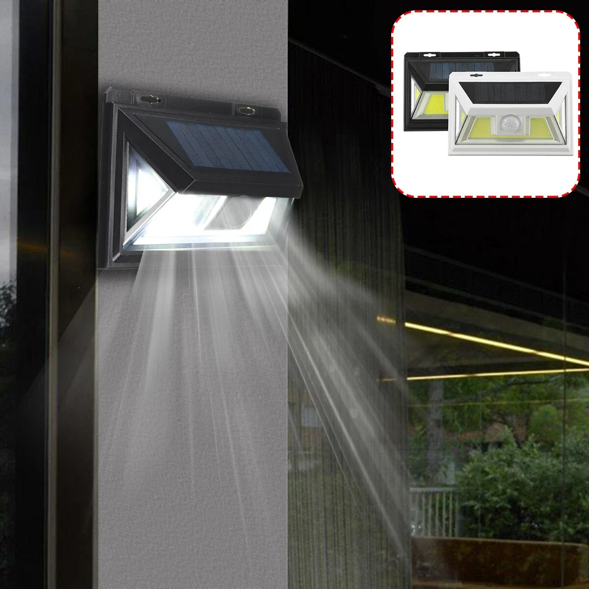 

80COB датчик движения PIR на солнечной батарее светильник Outdoor Garden Security Wall Bright светильник