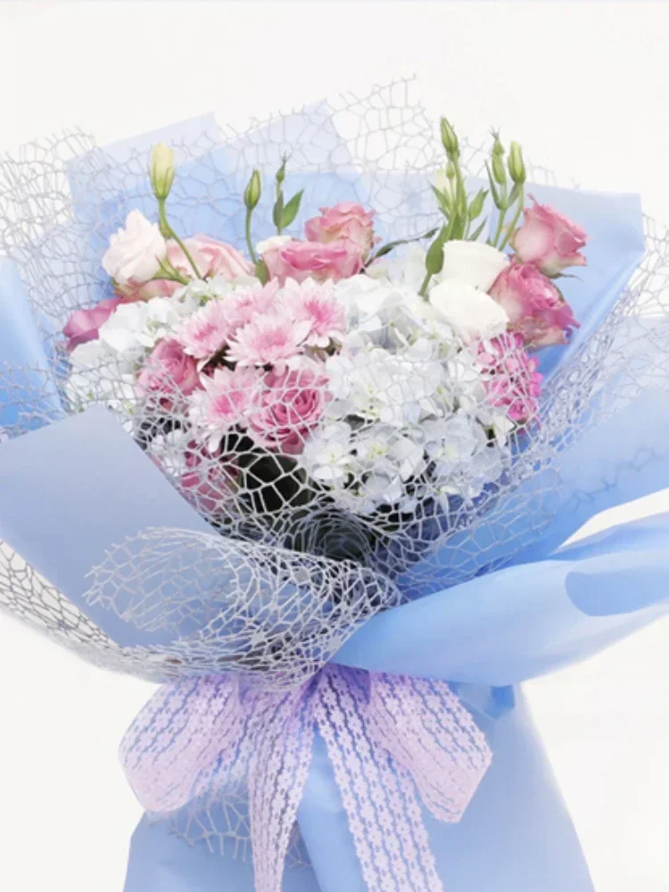 10 шт. 50x66 см корейский минималистичный жаккардовый сетчатый букет завернутый в