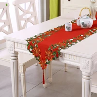 modern red embroidery hollow christmas party table flag home pastoral style simple dish pad bowl pad coffee table pad tablecloth