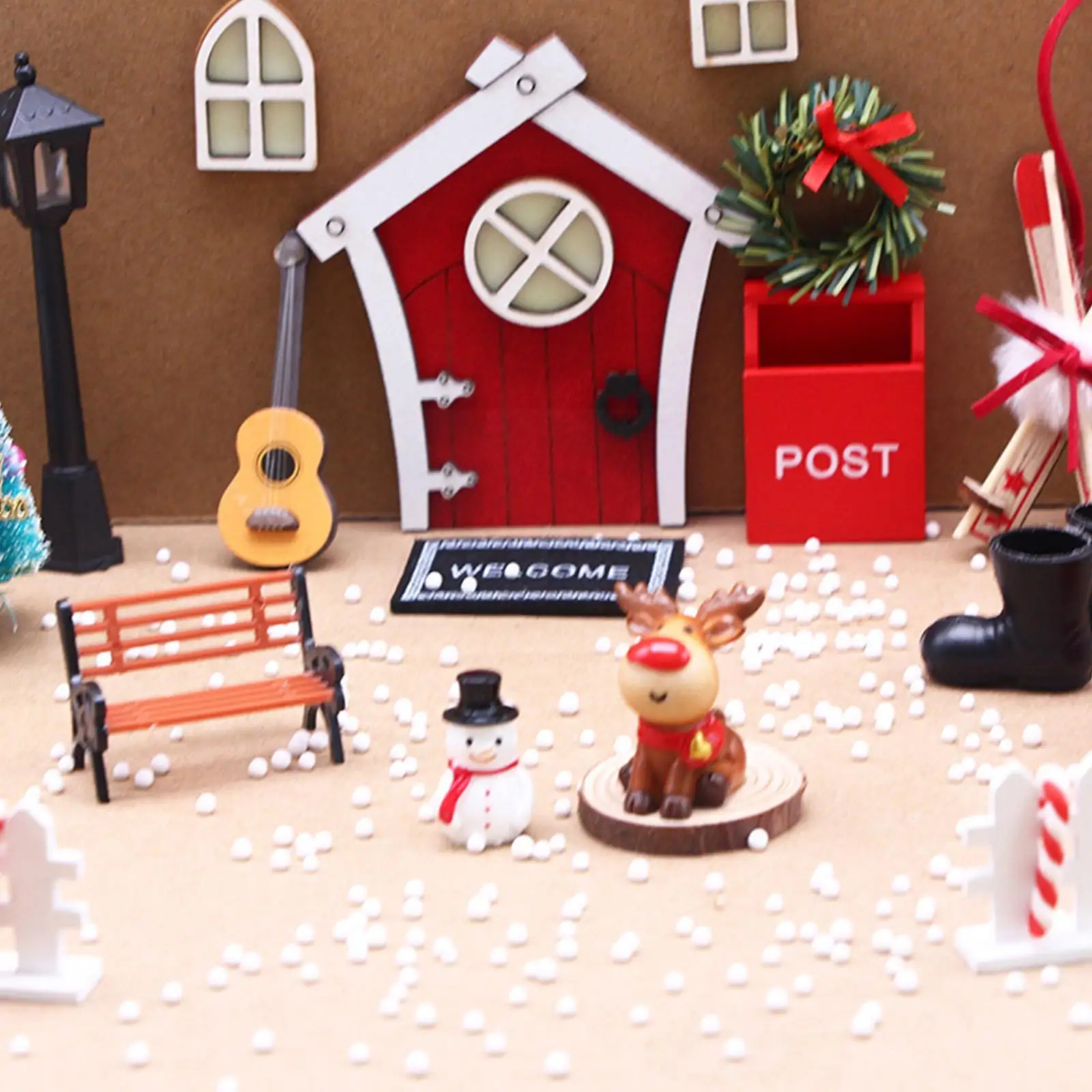 

Fairy House Doors Elf Door Accessory Set Miniature Christmas Door Decorations Ornament Fairy Garden Dollhouse Magical Woode N1i7