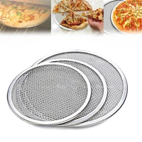 non stick pizza screen pan baking tray metal net new seamless aluminum metal net bakeware kitchen tools pizza 6 22inch