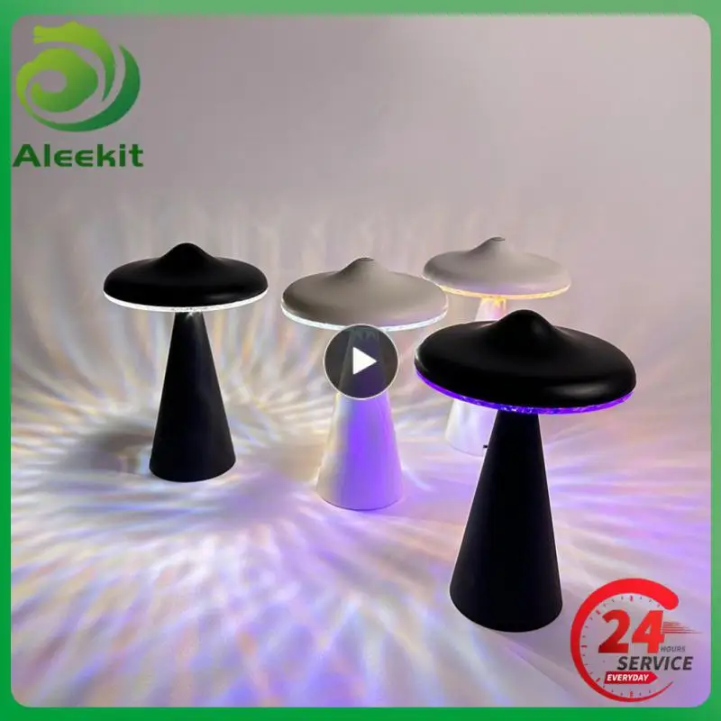 

For Bedside Bedroom Bar Desk Ufo Atmosphere Night Light New Mushroom Atmosphere Lights Desktop Decor Lamp Energy Saving Dimming