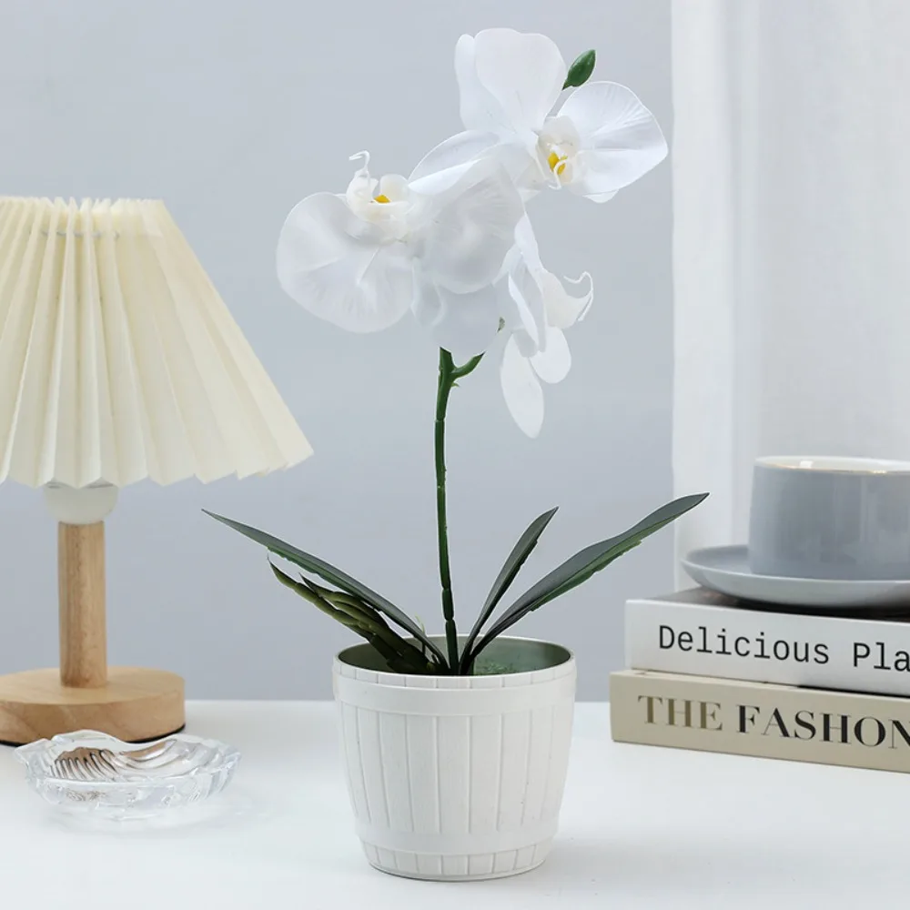 4 головки имитация бабочки орхидеи бонсай мягкий резиновый декор стола