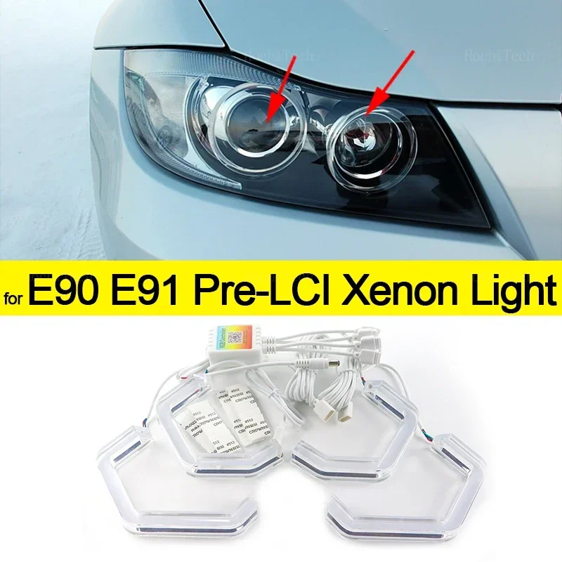 

Кольцо RGB «ангельские Глазки» Светодиодные Кольца Для Фар Для BMW 3 Серии E90 E91 2005-2012 316i 318i 320i 328i 330i 335i-ав...