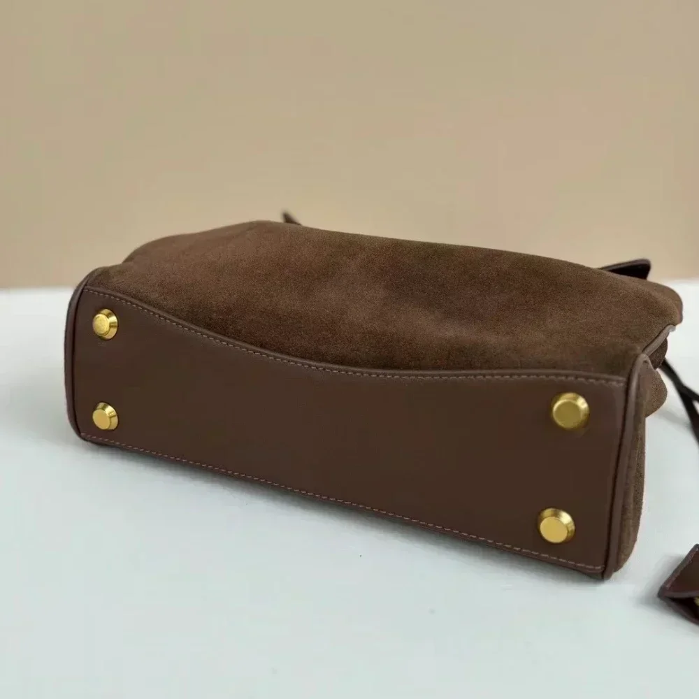 Замшевая женская сумка Motingsome с золотой пряжкой