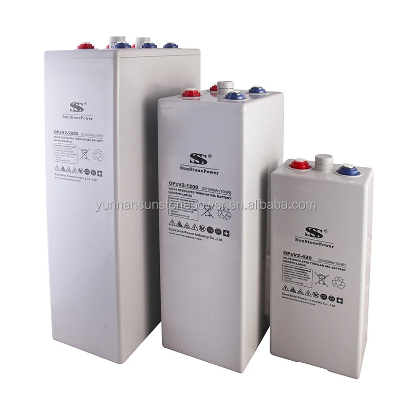 

2 Volt 1200AH Tubular Plate Gel Lead Acid OPzV Battery Solar Panels Batteries