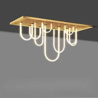 led postmodern minimalism black gold lustre hanging lamps chandelier lighting suspension luminaire lampen for living room