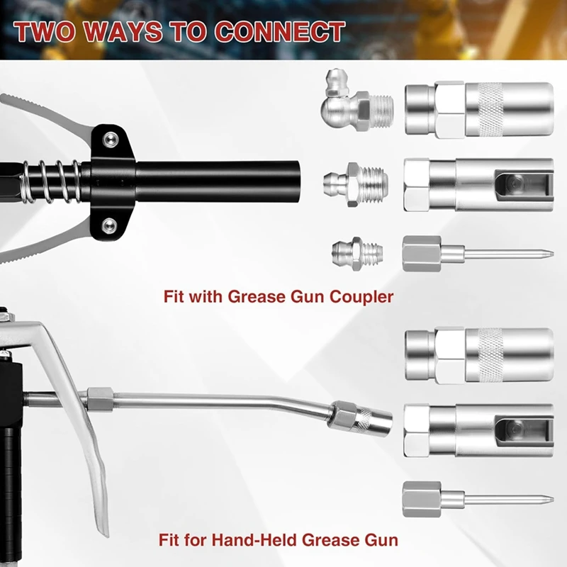Grease Coupler Kit Tool Tip 28-Piece Quick Connect Fittings Complete Lube Accessories