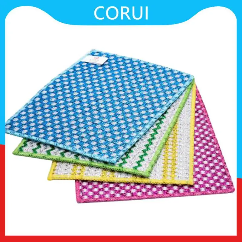 

Wood Pulp Cotton Convenient Dish Cloth Aesthetically Pleasing Bamboo Charcoal Dish Towel Strong Decontamination Ability Durable