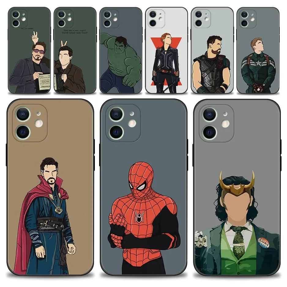 

CellPhone Case For Apple iPhone 13 12 11 Pro Max Mini XS Max XR X 7 8 6 6S Plus 5S SE(2020) Marvel Spiderman 3 Avengers Heros