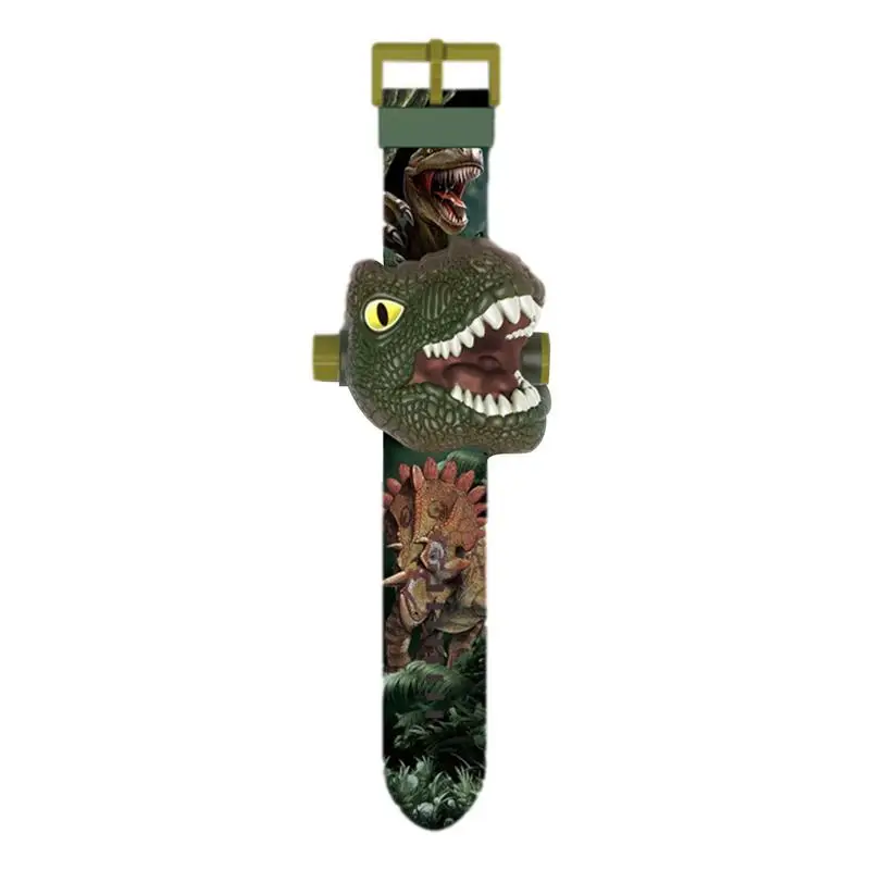 

Projector Watch 24 Dinosaur Images Projector Watch With Soft Strap 3D Digital Flip Dino Projection Wrist Watch For Boys And