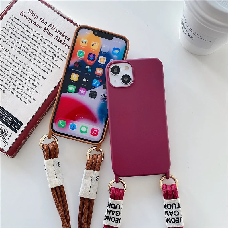 

Strap Cord Chain Necklace Lanyard Mobile Phone Case For Apple iPhone 14 13 12 11 Pro XS MAX 6 7 8plus XR X Hands Free Rope Cove