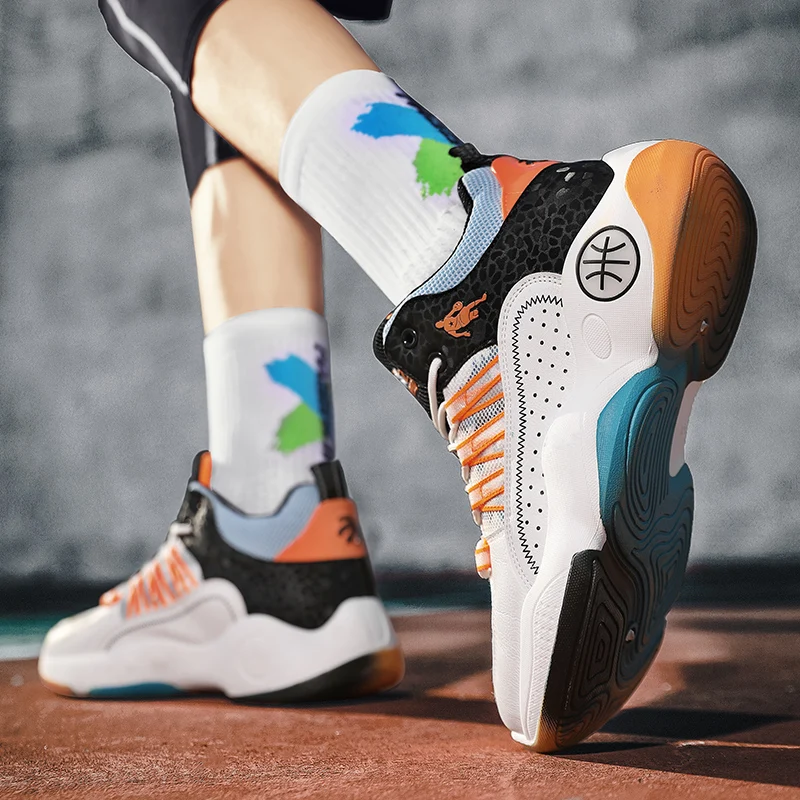 New Fashion Male Basketball Shoes Summer Lightweigh Breathable Top Quality Rebound Sport Shoes Stable Support Brand Shoe for Man