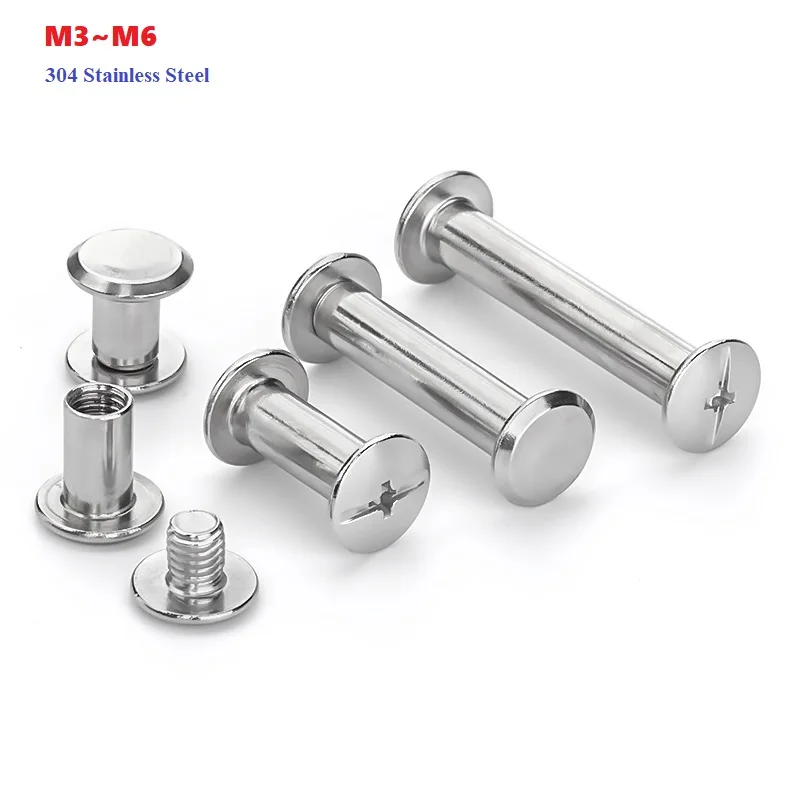 

M3 M4 M5 M6 Чемодан Кожа Металл Ремесло Твердый Винт Цвях Заклепка Двойная Изогнутая Головка Ремень Заклепки Книжные Винты Кнопки Защелки