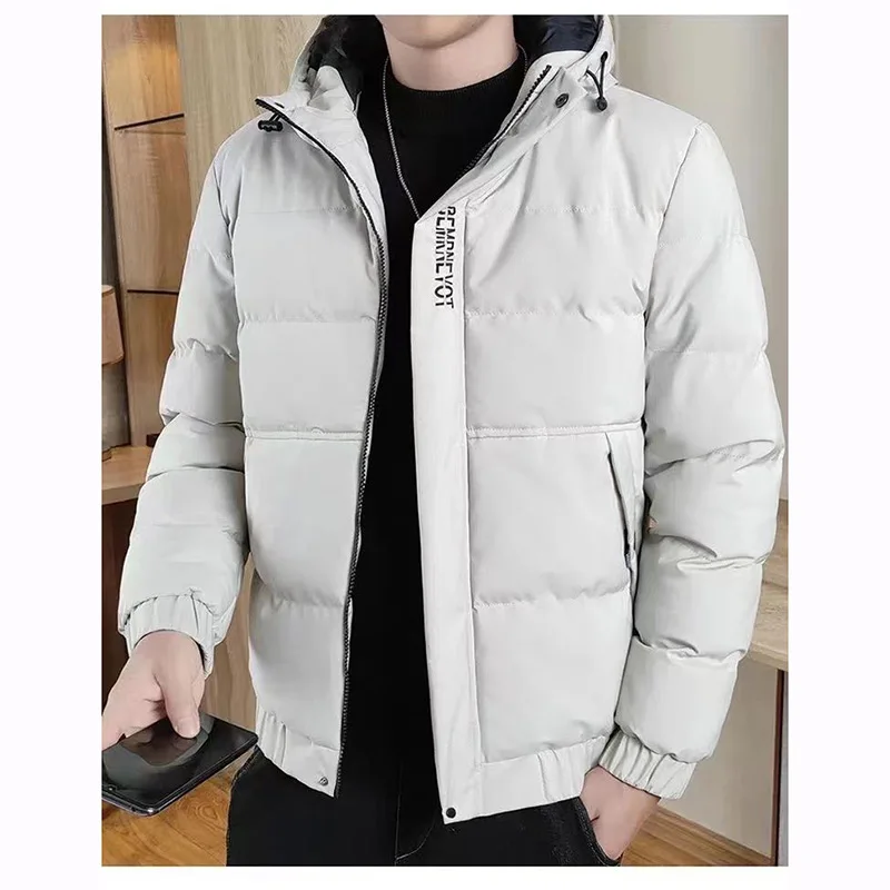 New imitation silk down cotton suit men Korean version slimming thick warm cotton-padded coat coat hooded short cotton-padded ja