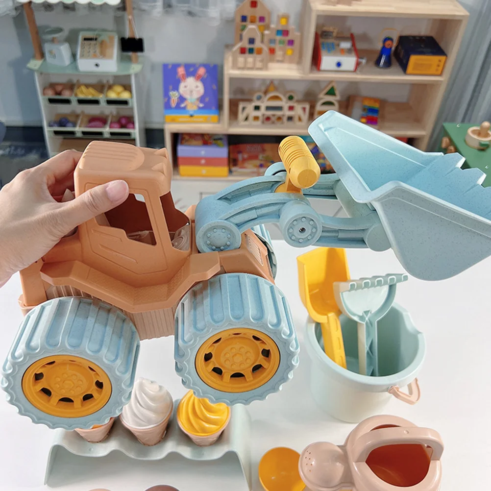 

Children's Bulldozer Excavator Truck Model Car Vehicle Kids Engineering Plastic Toy Push Back Cart