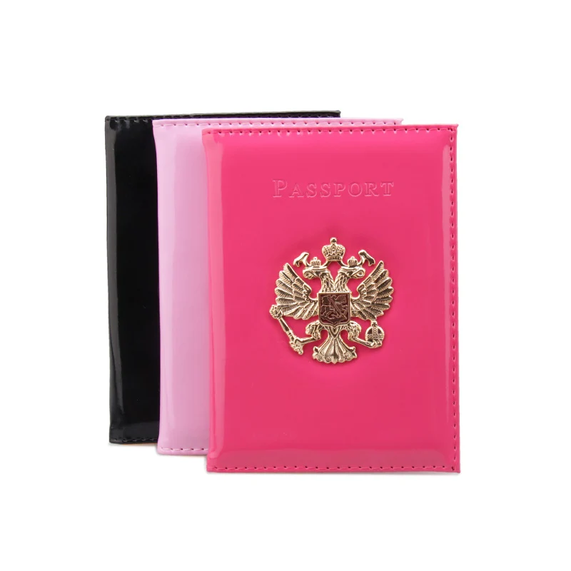 

Metal Russian National Emblem Passport Covers Document Package Passport Folder Document Folder Card Capa Passaporte Viagem