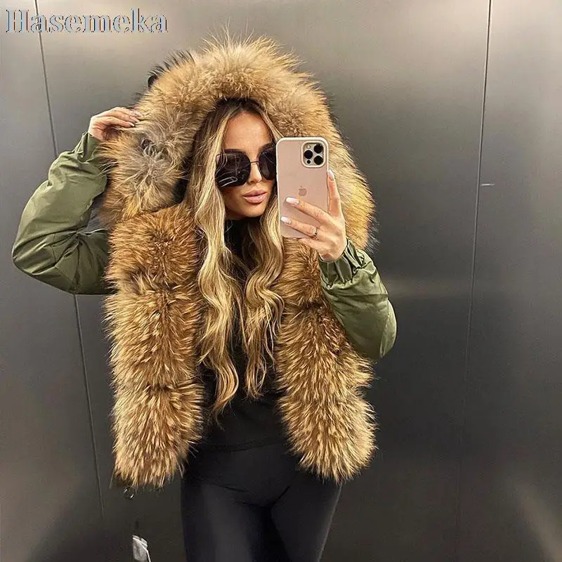 Женские зимние куртки 2022 дюйма женская короткая парка с большим воротником из