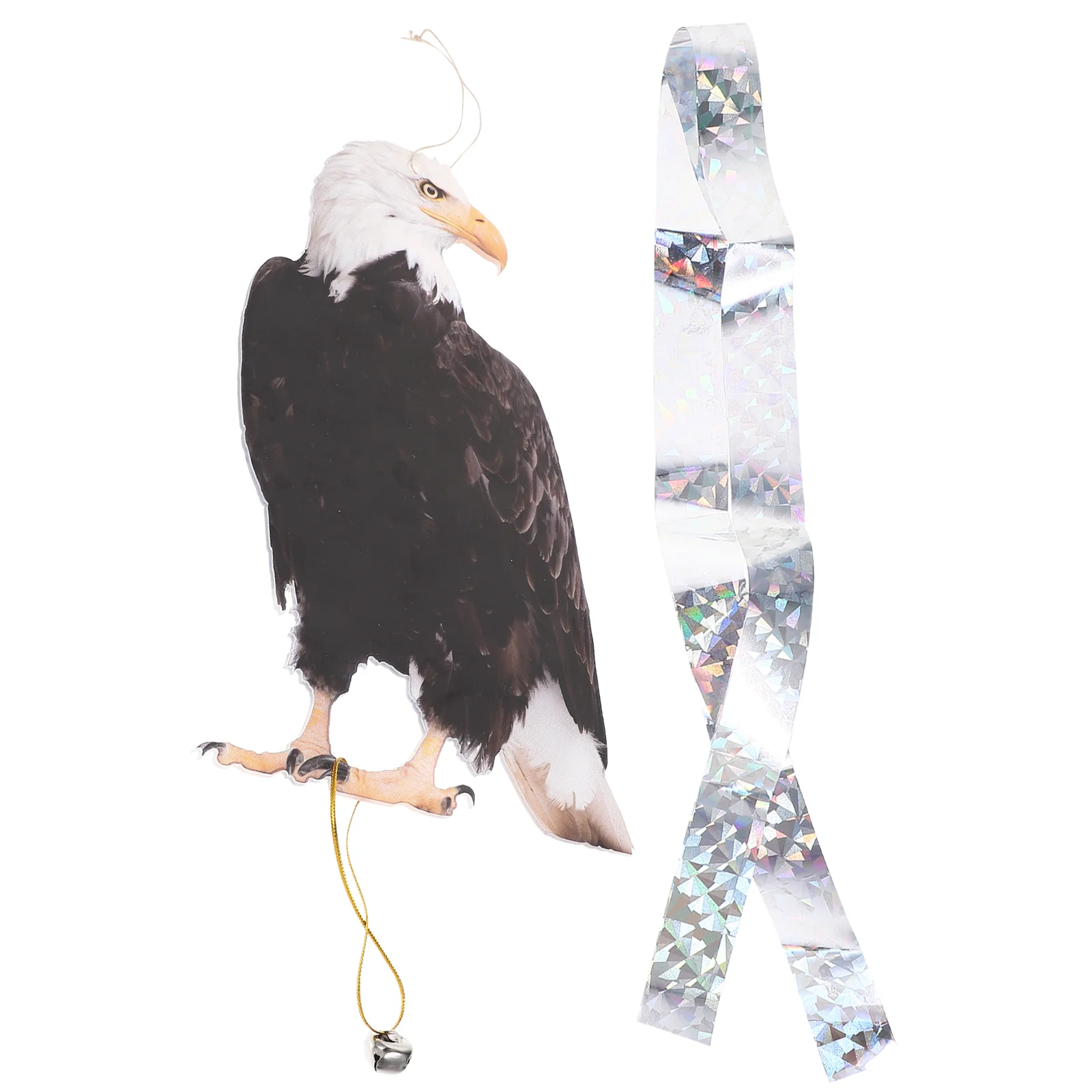

2 Sets Bird Owl Decorative Hanging Craft Outdoor Deterrent Bait Lawn Ornaments Eagle Frighten Birds Metal