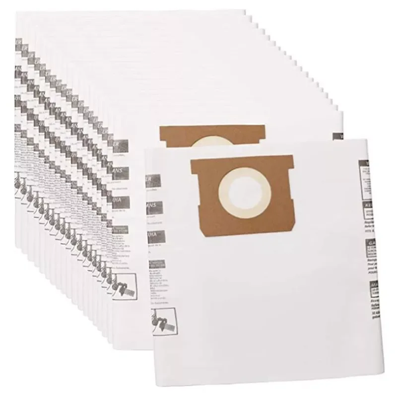 

Pack Vacuum Replacement Filter Bags Fit for 5 6 7 8 Gallon Wet and Dry Shop Vac, Type E 9066100, Part SV 90661