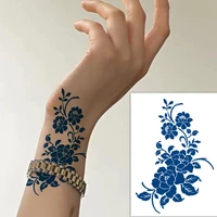 temporary tattoos juice ink tattoo sticker long lasting blue wrist vine man arm small sexy girl rose flower tattoo hand sleeves