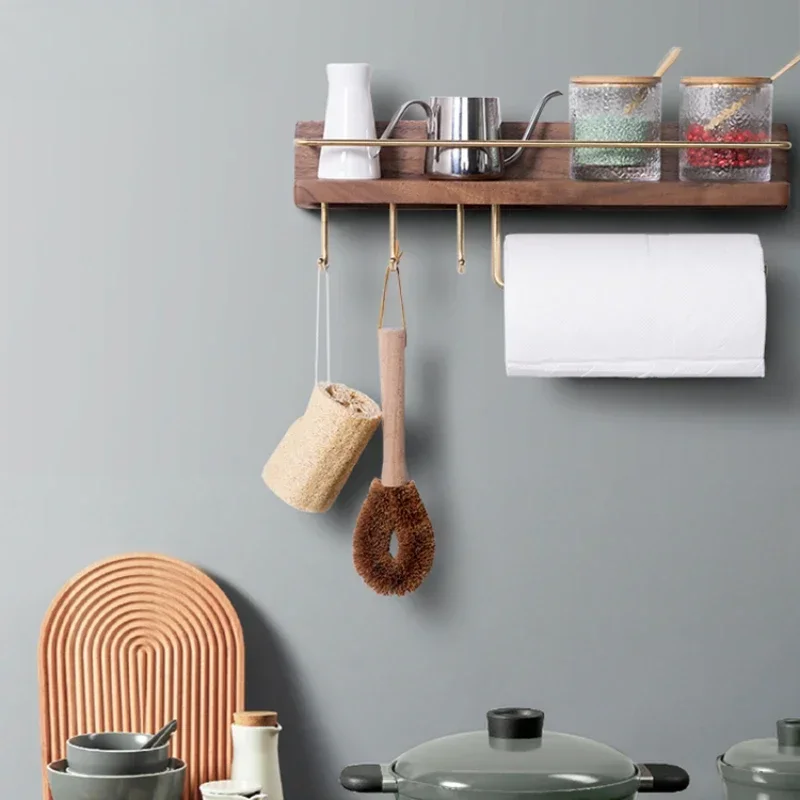 Стеллаж для кухни из черного ореха простой стеллаж специй без сверления