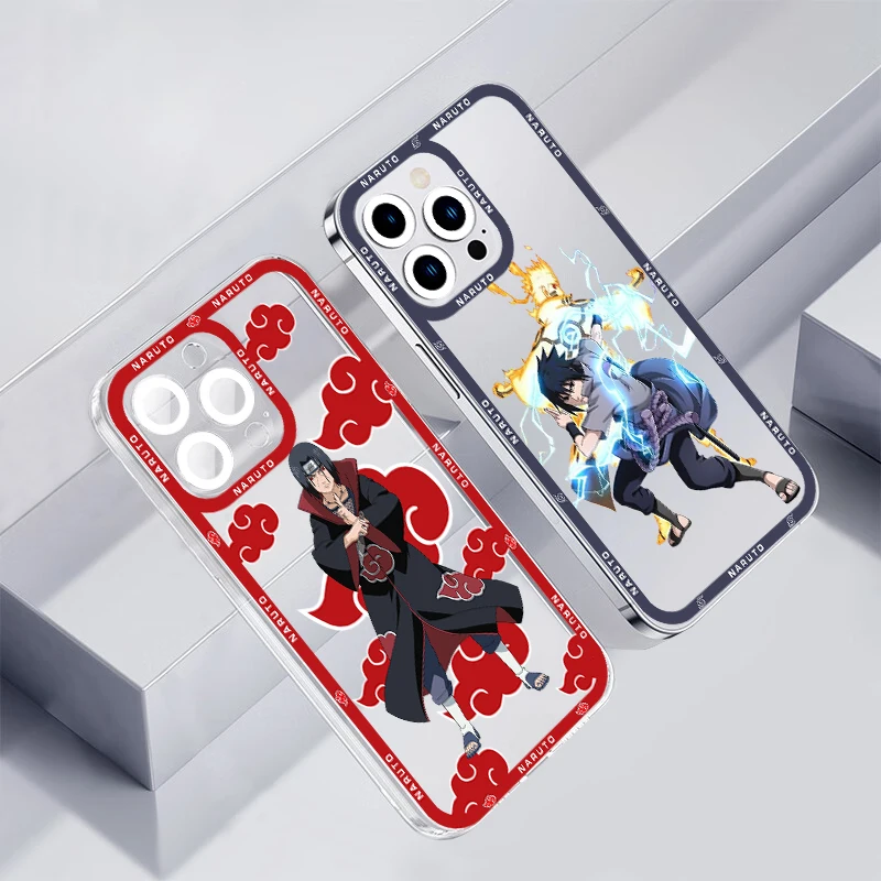 Силиконовый прозрачный чехол Narutos Itachis Sasukes Shikamarus для iPhone 7 8 Plus X XR XSMAX 11 12 13 14 15 Mini Pro Max