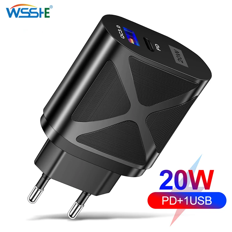 

USB Charger Quick Charge QC PD Charger 20W QC3.0 USB Type C Fast Charger For IPhone 11Pro X Xs 8 Xiaomi Phone EU Plug