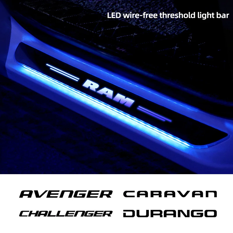 

Car LED Welcome Pedal Plate Door Sill Light For Dodge AVENGER CALIBER CARAVAN CHALLENGER CHARGER DART DURANGO JOURNEY NITRO RAM