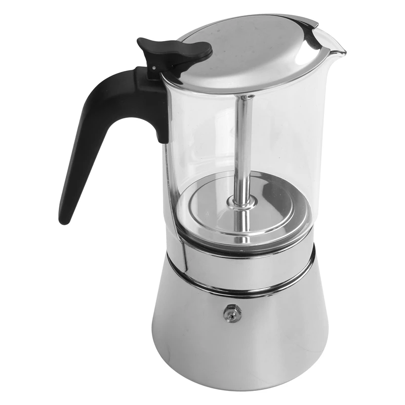 

Moka Pot-Espresso Maker, Glass & Stainless Steel Moka Pot,Stove Top Espresso Shot Maker For Strong Coffee Maker