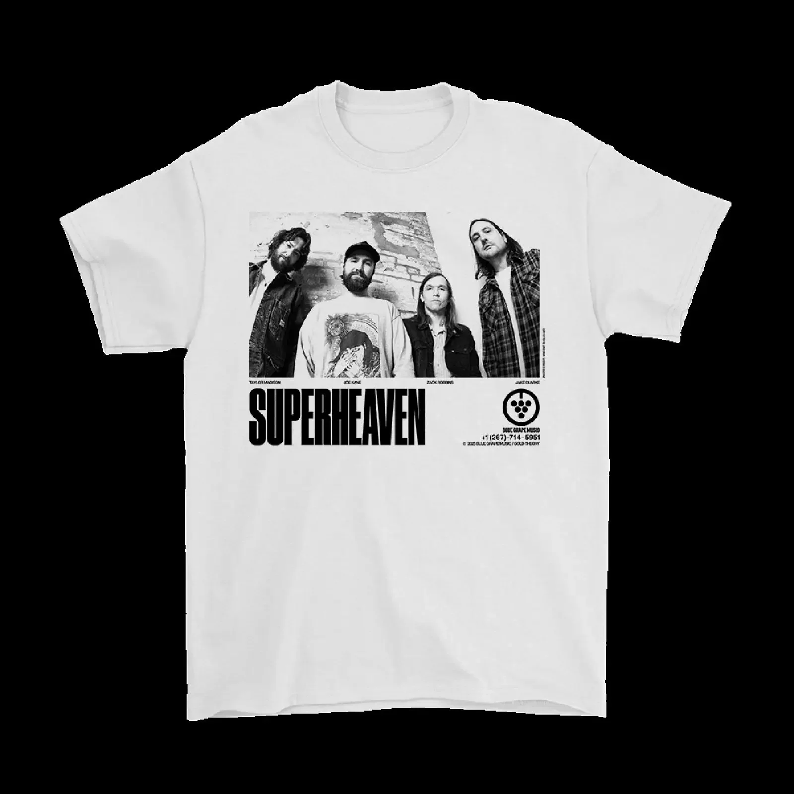 Фото Футболка Superheaven белая, винтажная, стильная, универсальная, для повседневной носки, с графическим принтом, унисекс, дышащая, удобная, мужская. №1