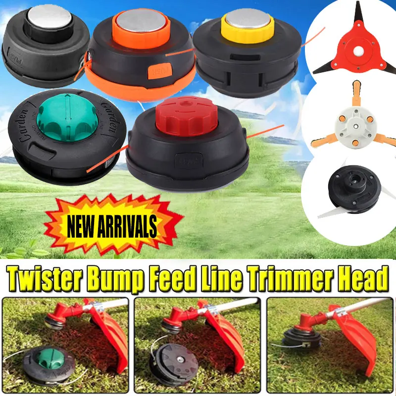 

For 2 Spool Bump Mower Head Head Aluminum Universal Grass Brush Trimmer Automatic Nylon Grass Gasoline Lines Cutter Trimmer