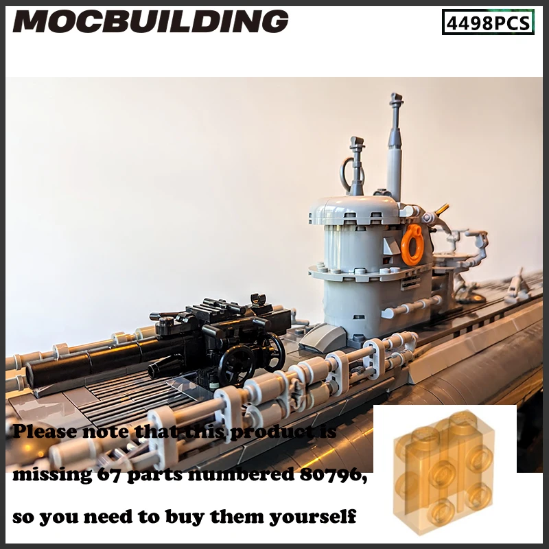 Строительные блоки MOC модель U-лодки Военная серия масштаб 1:55 сделай сам подарок