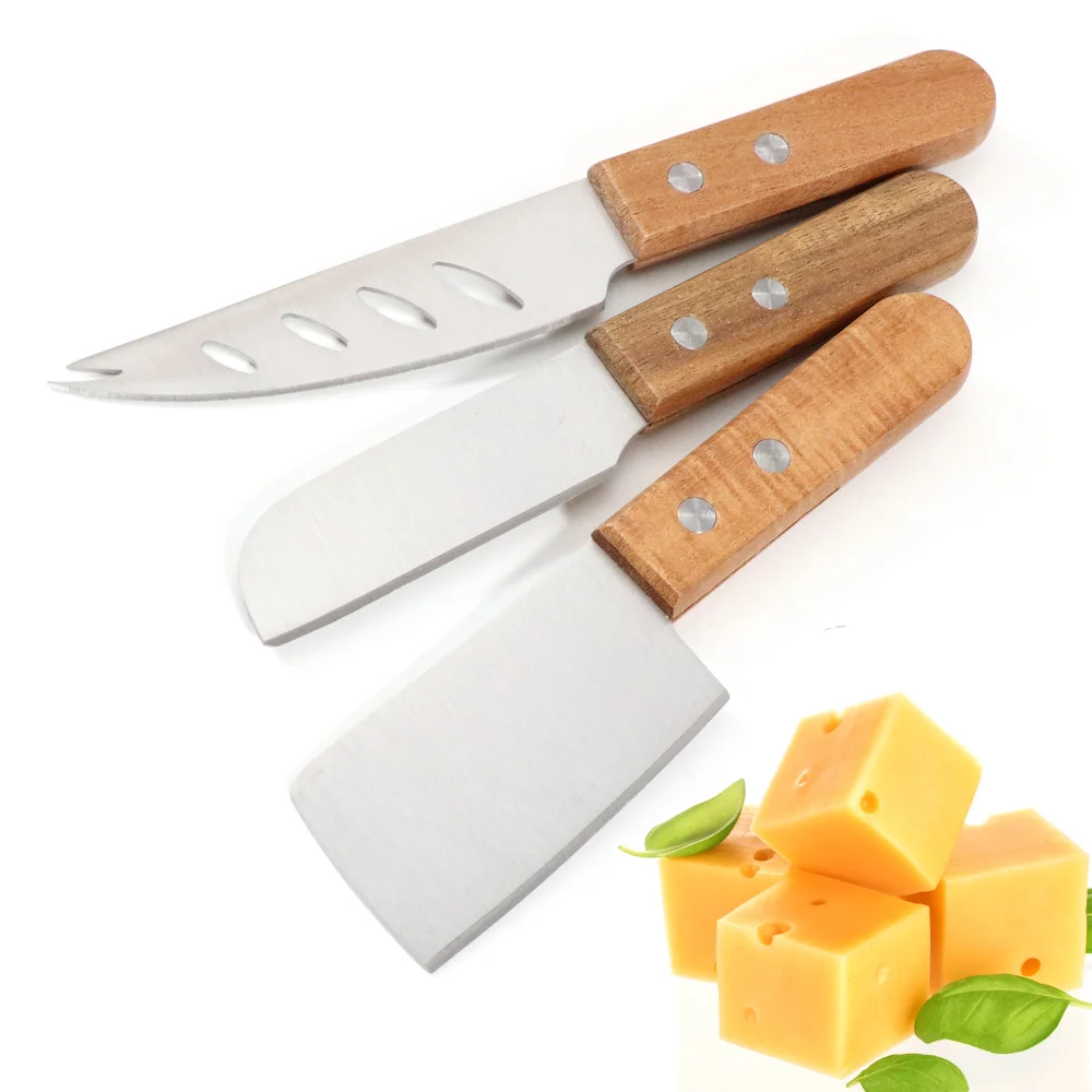 Набор ножей для сыра Jaswehome ножи из нержавеющей стали 3 предмета ручка Aacia