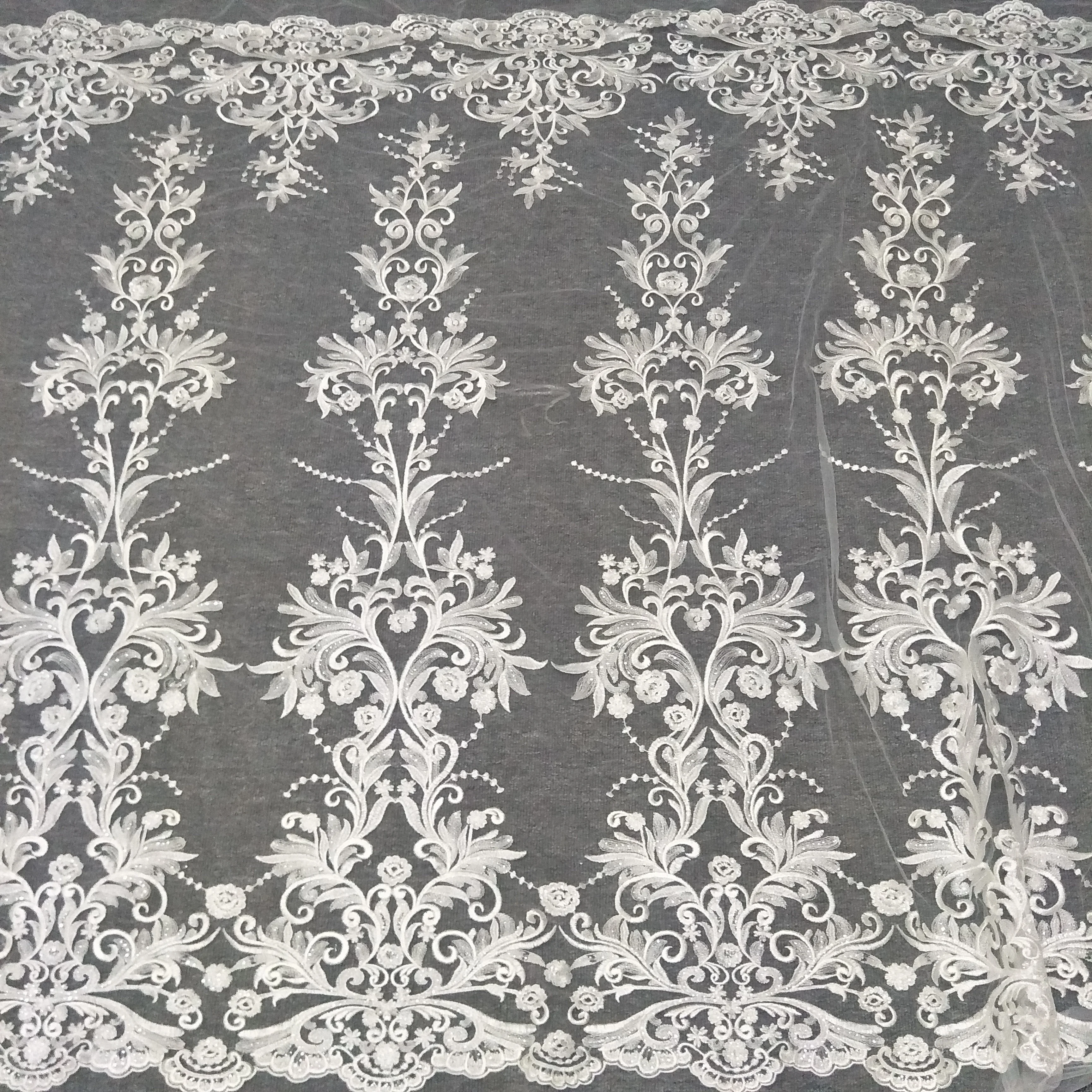 

hot selling bridal dress lace fabric elegant bridal lace fabric 130cm width wedding gown lace sell by yard