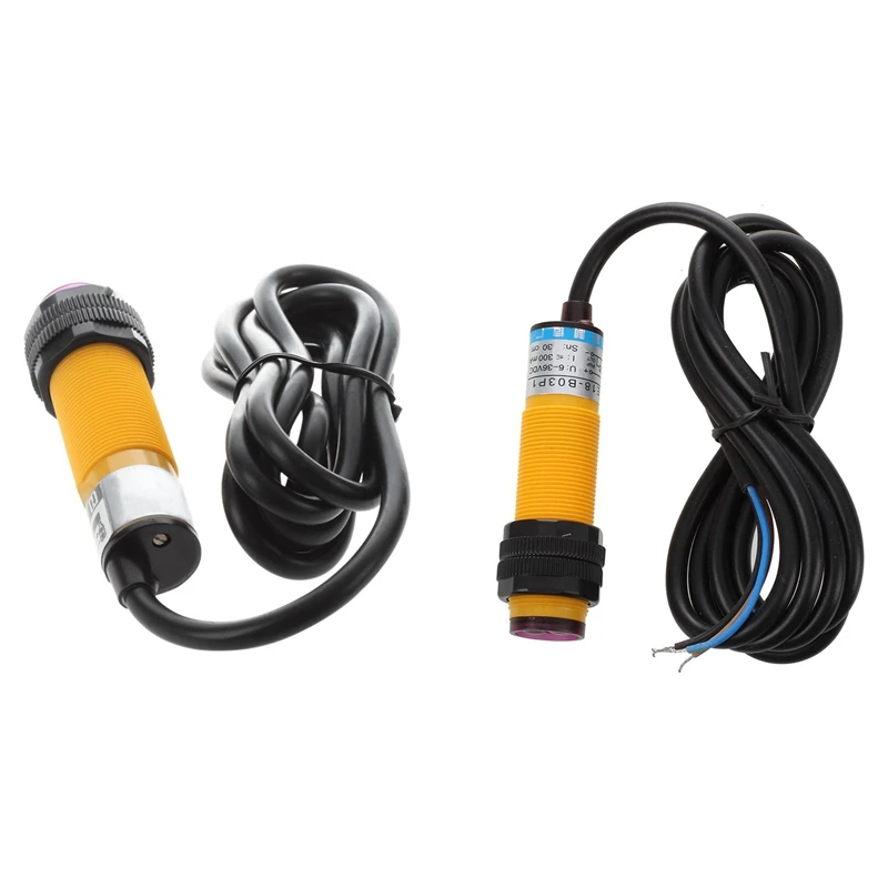 

JFBL Лидер продаж, 2 шт., 3 провода постоянного тока, 6-36 в, ИК Фотоэлектрический сенсорный переключатель, 30 см фотоэлемент, NPN NO & PNP