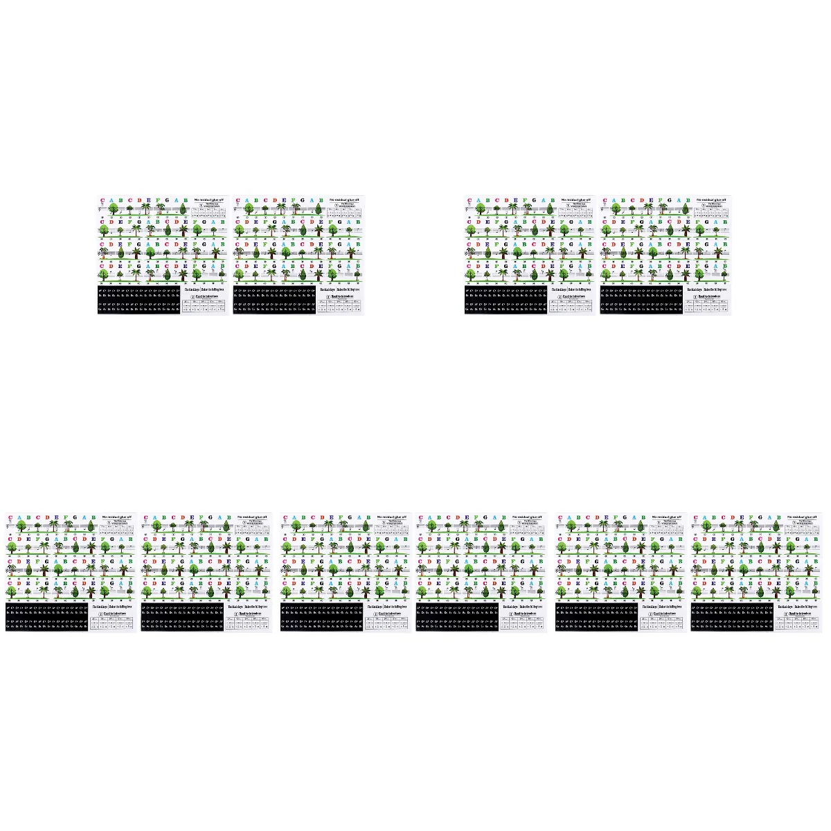 

10 Sheets Piano Introduction Stickers 88/61/54 Keys Piano Comparison Stickers