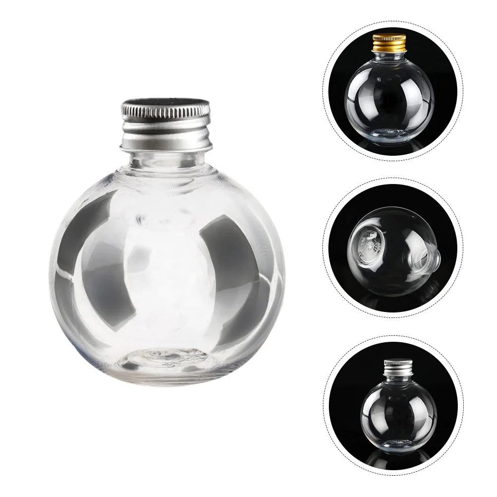 

20pcs Transparent Bulb-Shaped Bottles Fillable PET Bottle with Screw