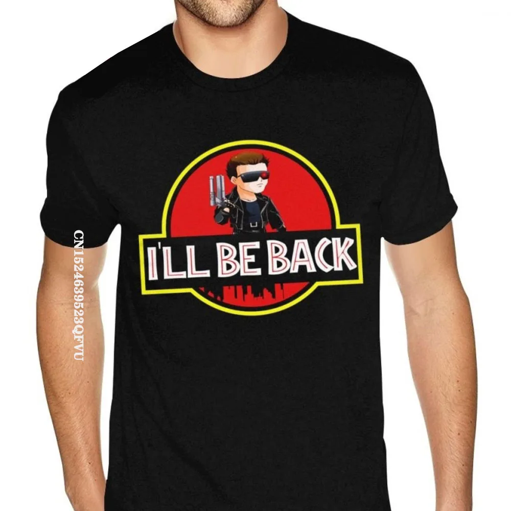 

I'll Be Back Terminator Chibi Funny Wholesale T-Shirt Men Male's Geometric T Shirt Camisa Streetwear Best Gift