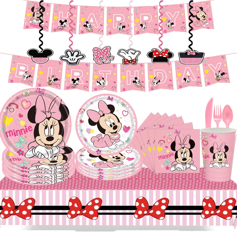 Minnie Mouse Cartoon Theme Birthday Party Decoration Disposa