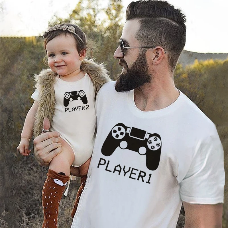 1 шт. футболка с принтом для папы детей
