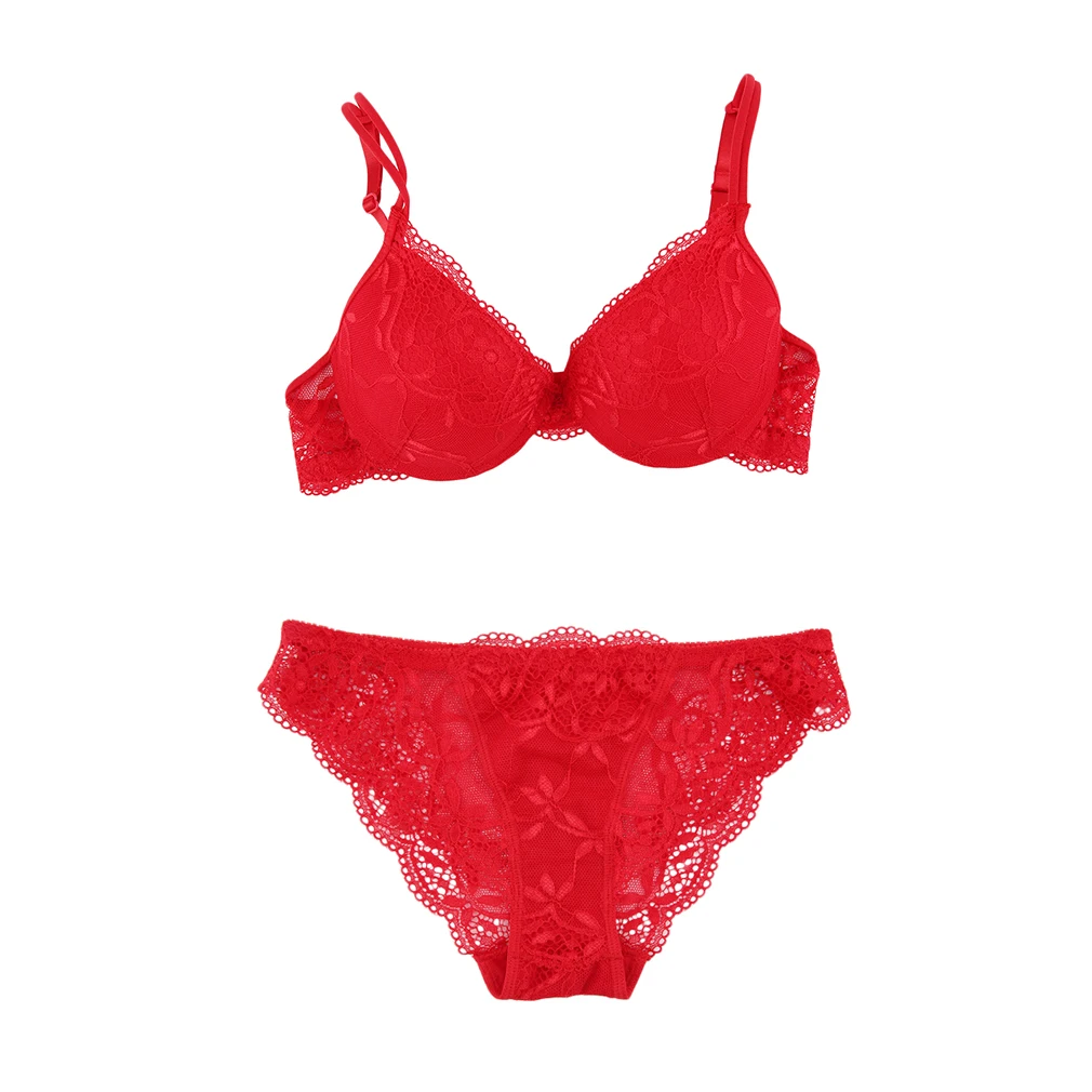 

Women's Bra Embroidery Underwear Knickers Set & Panty Lace Lingerie Set Hot