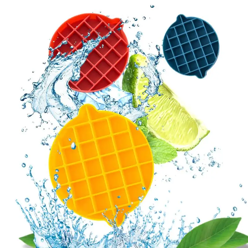 

30 Grid Ice Tray Food Grade Silicone Mould With Lid DIY Ice Grid Lemon Shape Ice Cream Maker Kitchen Bar Accessories