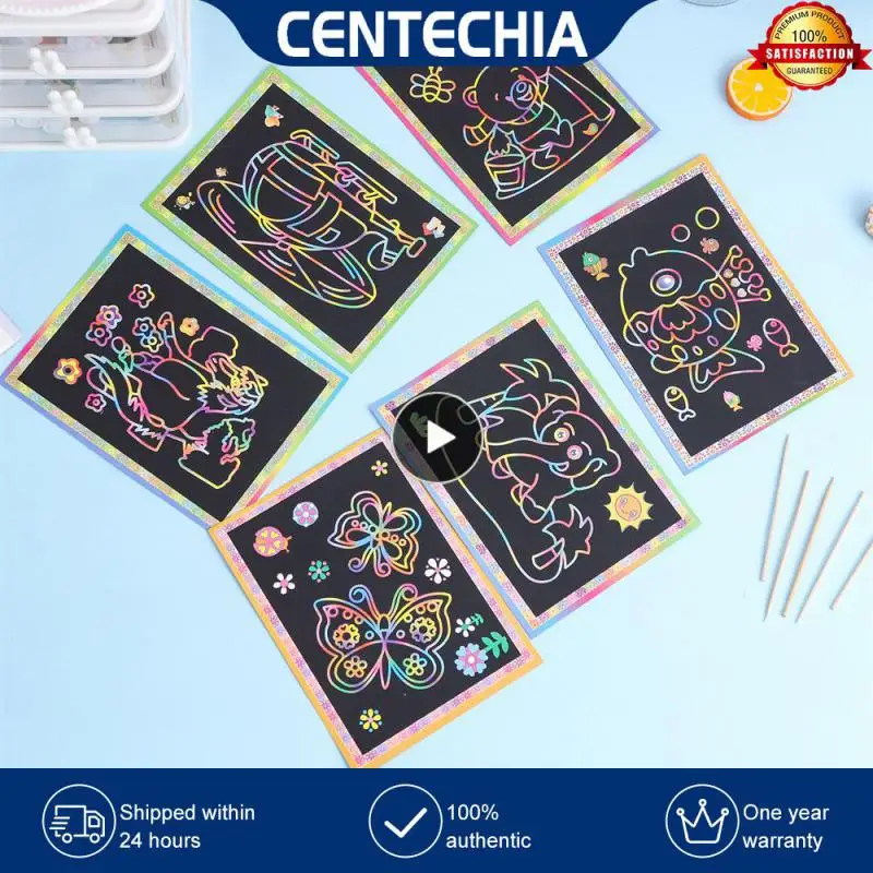 

Scratch Painting Gradient Color Partition Design Stimulate Childrens Imagination Drawing Book Diy Painting Colorful Art Colorful